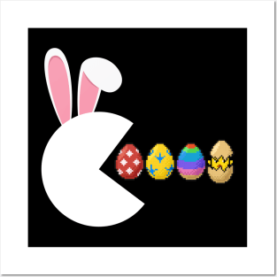 Funny Bunny Rabbit Gamer Gift Boys Teens Easter Eggs Easter Day Posters and Art